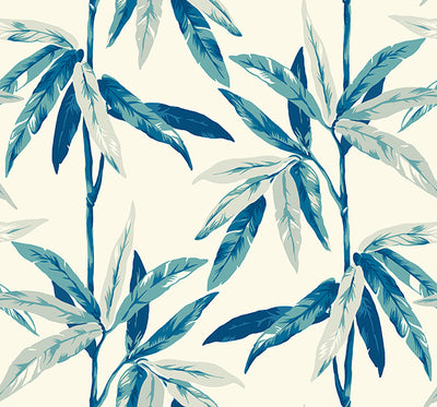 product image of sample janson floral wallpaper in blues and ivory by carl robinson for seabrook wallcoverings 1 54