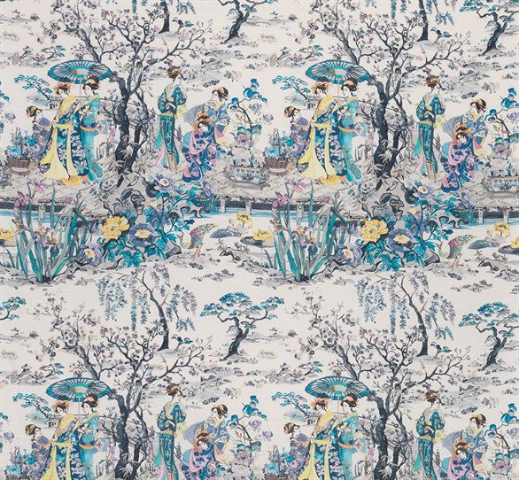 media image for Japanese Garden Fabric in Violet and Petrol from the Enchanted Gardens Collection by Osborne & Little 20