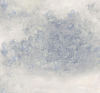 product image for Japanese Tree Wallpaper in Blue, Silver, and Grey from the Transition Collection by Mayflower 71