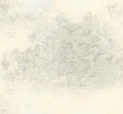 product image for Japanese Tree Wallpaper in Gold, Silver, and Cream from the Transition Collection by Mayflower 44