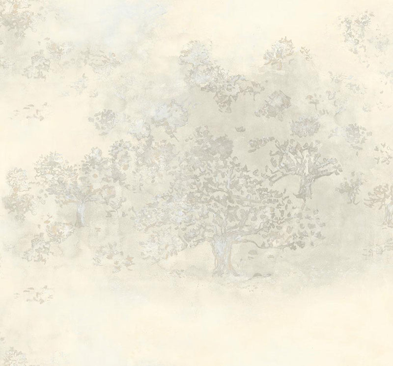 media image for Japanese Tree Wallpaper in Gold, Silver, and Cream from the Transition Collection by Mayflower 276