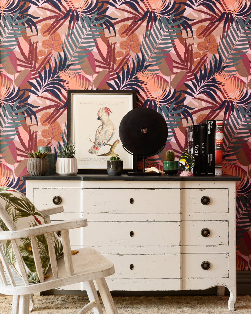 media image for Jardin Del Sol Wallpaper in Red and Orange from the Wallpaper Compendium Collection by Mind the Gap 277