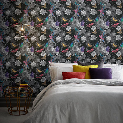 product image for Jardin Wallpaper in Black from the Exclusives Collection by Graham & Brown 28