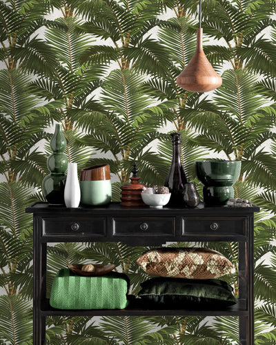product image for Jardin Tropical Wallpaper in Green and White from the Tropical Vibes Collection by Mind the Gap 27