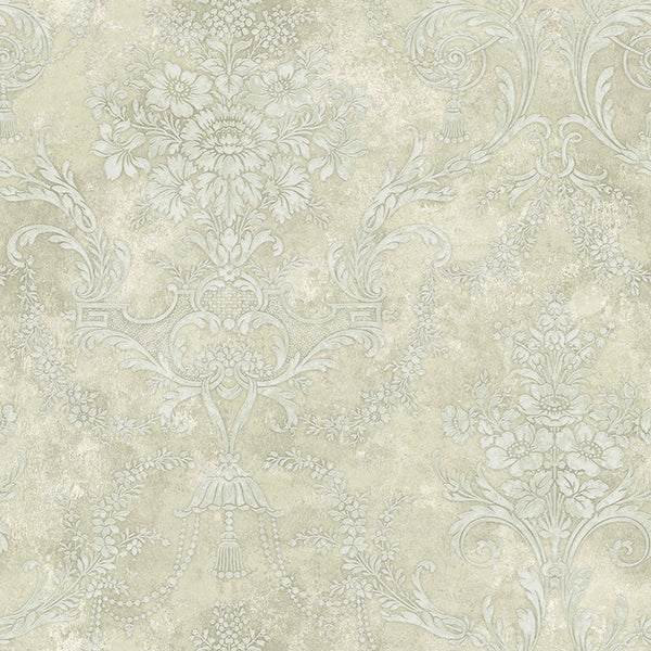 media image for sample jeffreys floral wallpaper in off white and greens by carl robinson for seabrook wallcoverings 1 279