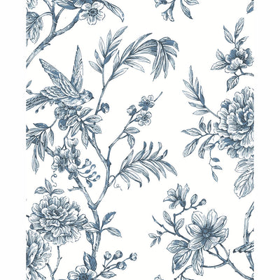 product image of Jessamine Floral Trail Wallpaper in Blue from the Moonlight Collection by Brewster Home Fashions 543