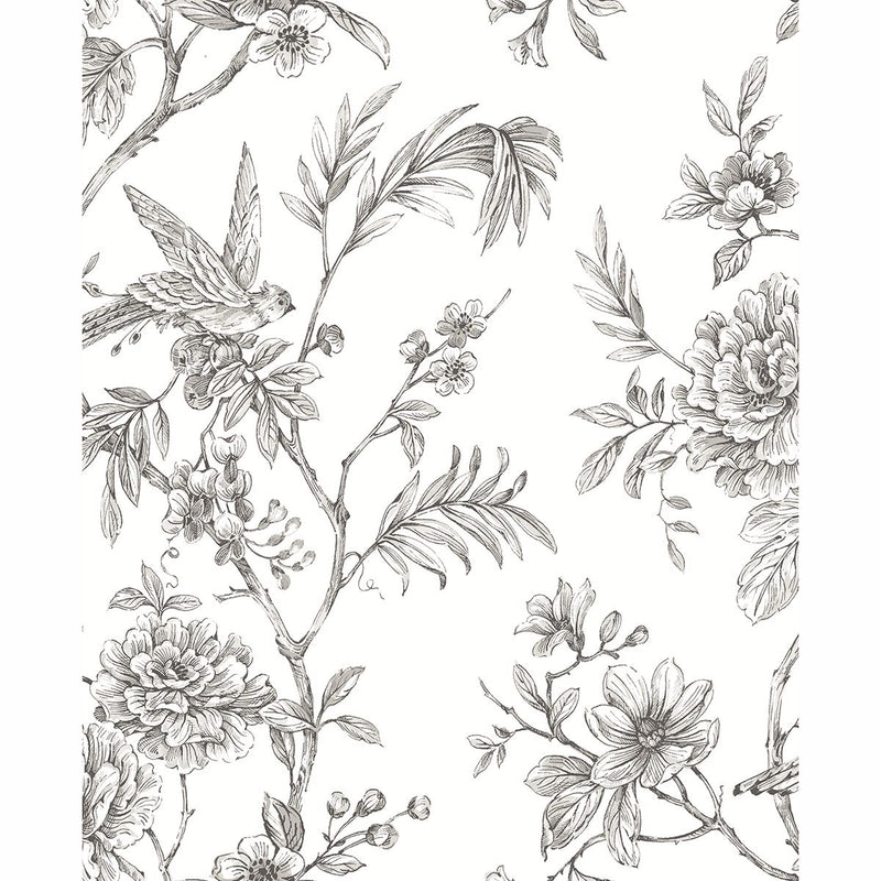 media image for sample jessamine floral trail wallpaper in grey from the moonlight collection by brewster home fashions 1 248