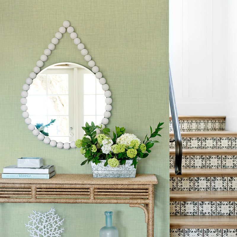 media image for Jocelyn Faux Fabric Wallpaper in Green from the Pacifica Collection by Brewster Home Fashions 278