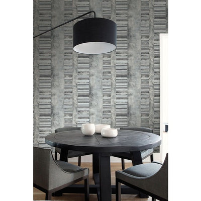 product image of Judson Vinyl Wallpaper in Grey and Off-White from the Metalworks Collection by Seabrook Wallcoverings 549