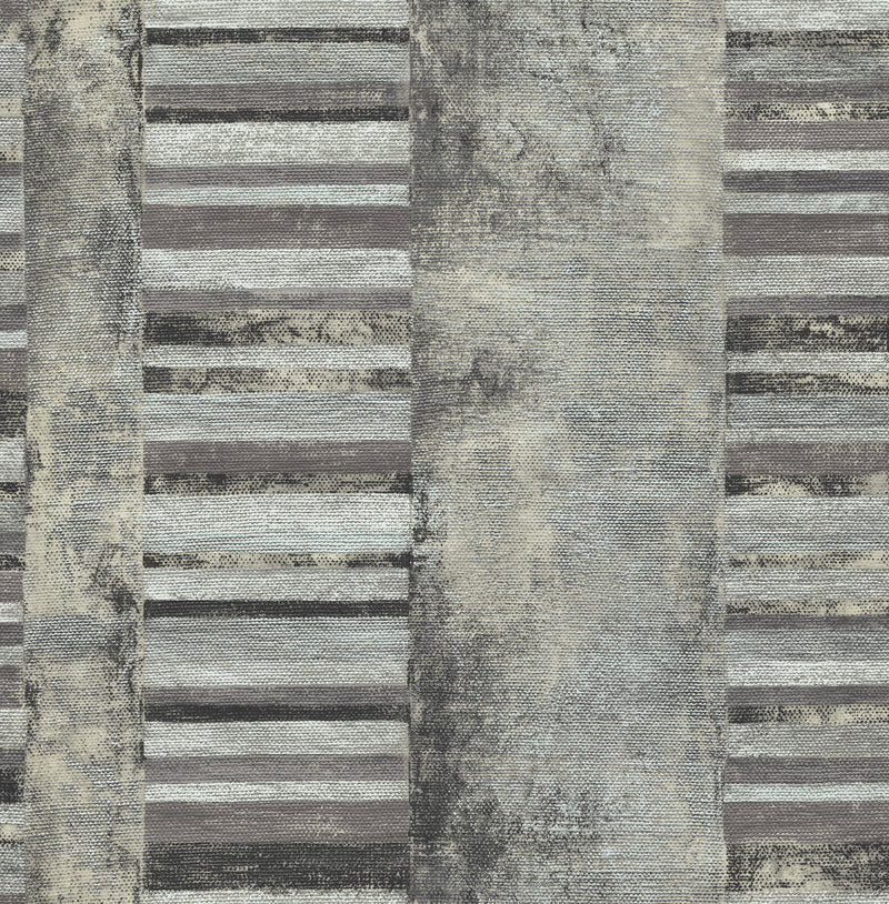 media image for Judson Vinyl Wallpaper in Grey and Off-White from the Metalworks Collection by Seabrook Wallcoverings 268