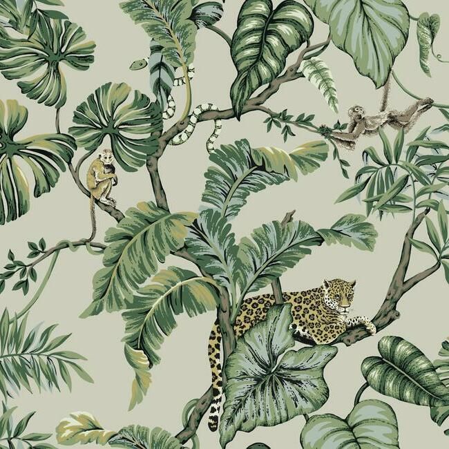 media image for Jungle Cat Wallpaper in Beige from the Traveler Collection by Ronald Redding 271