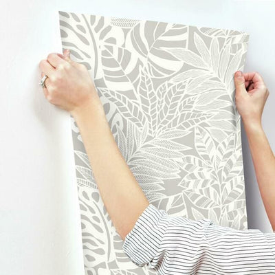 product image for Jungle Leaves Wallpaper in Grey from the Silhouettes Collection by York Wallcoverings 23