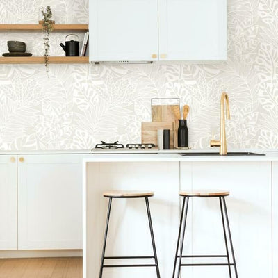 product image for Jungle Leaves Wallpaper in White from the Silhouettes Collection by York Wallcoverings 16