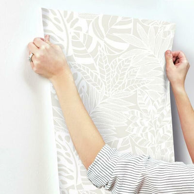 product image for jungle leaves wallpaper in white from the silhouettes collection by york wallcoverings 4 29