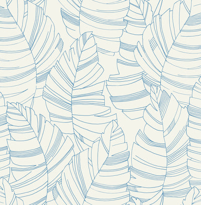 product image of Jungle Leaves Wallpaper in Carolina Blue from the Day Dreamers Collection by Seabrook Wallcoverings 52
