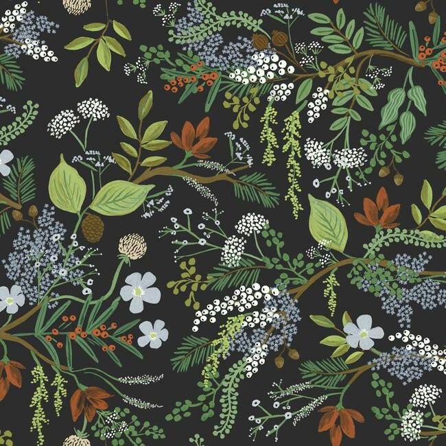 media image for Juniper Forest Peel & Stick Wallpaper in Black by York Wallcoverings 291