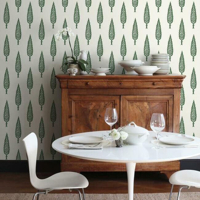 media image for Juniper Tree Wallpaper in Green from the Silhouettes Collection by York Wallcoverings 261