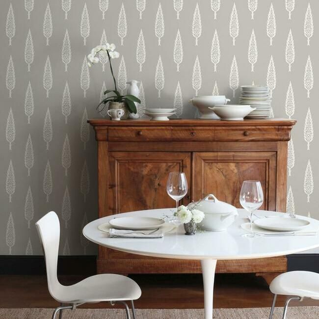 media image for Juniper Tree Wallpaper in Grey from the Silhouettes Collection by York Wallcoverings 223