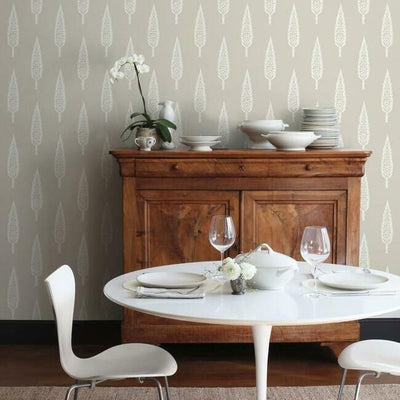 product image for Juniper Tree Wallpaper in Taupe from the Silhouettes Collection by York Wallcoverings 3