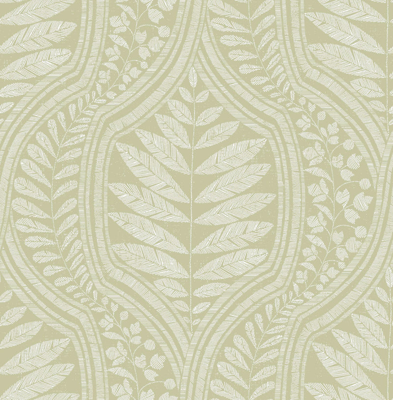 media image for Juno Ogee Wallpaper in Green from the Scott Living Collection by Brewster Home Fashions 26