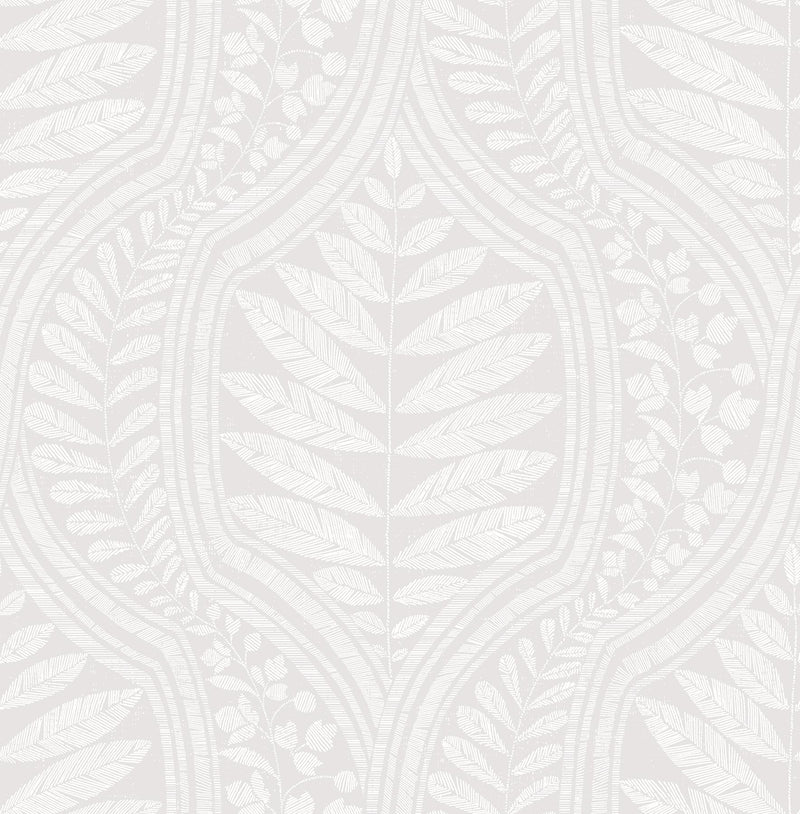 media image for Juno Ogee Wallpaper in Light Grey from the Scott Living Collection by Brewster Home Fashions 262