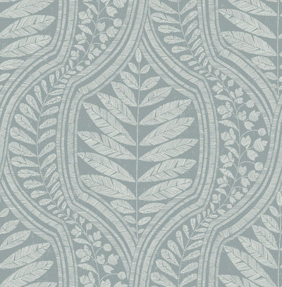 product image of sample juno ogee wallpaper in teal from the scott living collection by brewster home fashions 1 546