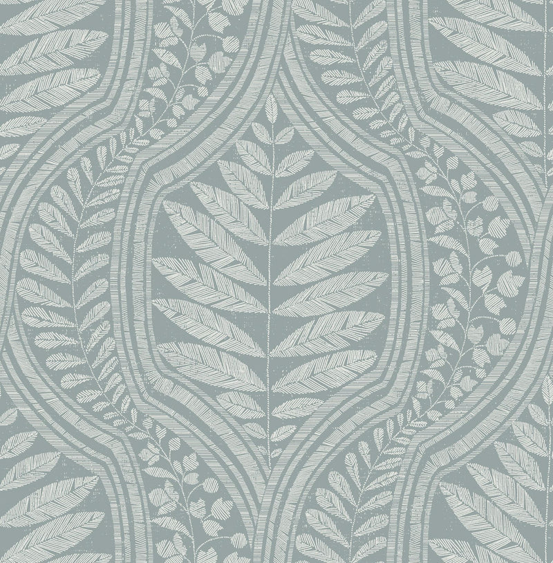 media image for sample juno ogee wallpaper in teal from the scott living collection by brewster home fashions 1 27