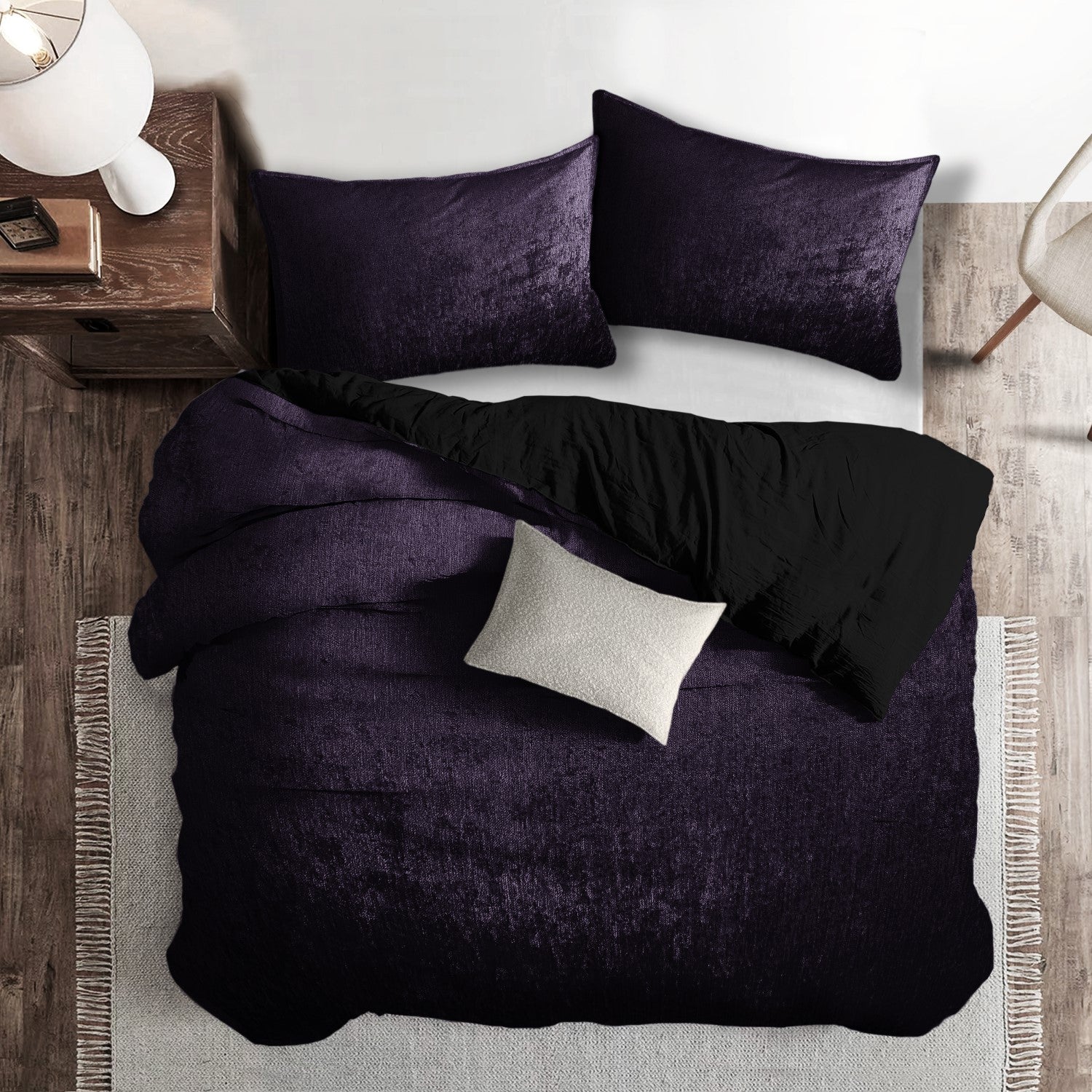 Shop Juno Velvet Eggplant Bedding Burke Decor