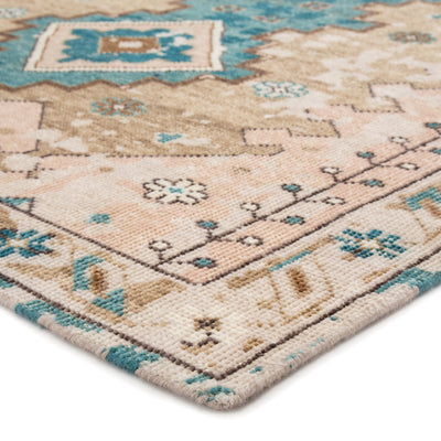 product image for Pathos Hand-Knotted Medallion Pink & Blue Area Rug 25