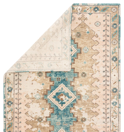 product image for Pathos Hand-Knotted Medallion Pink & Blue Area Rug 0
