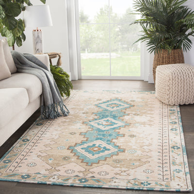 product image for Pathos Hand-Knotted Medallion Pink & Blue Area Rug 45