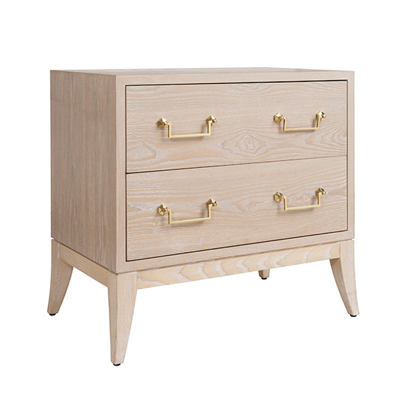 media image for sabre leg 2 drawer side table with brass swing handle by bd studio ii kenna co 5 24