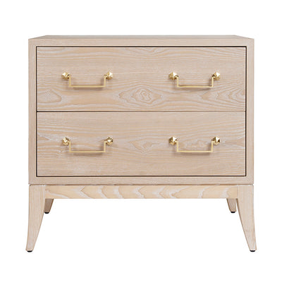 product image of sabre leg 2 drawer side table with brass swing handle by bd studio ii kenna co 1 560