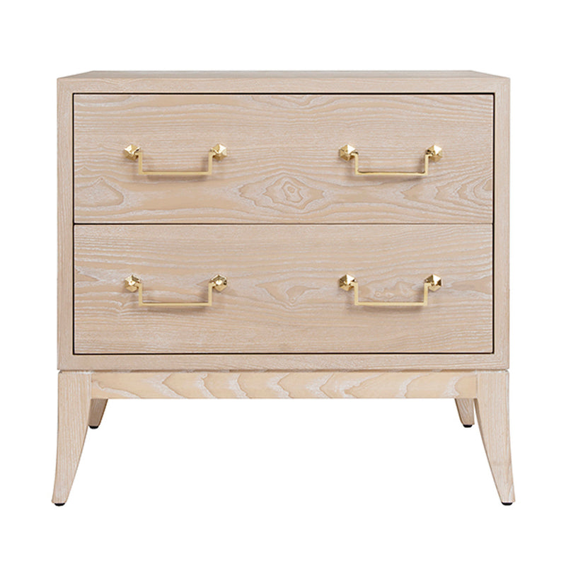 media image for sabre leg 2 drawer side table with brass swing handle by bd studio ii kenna co 1 282