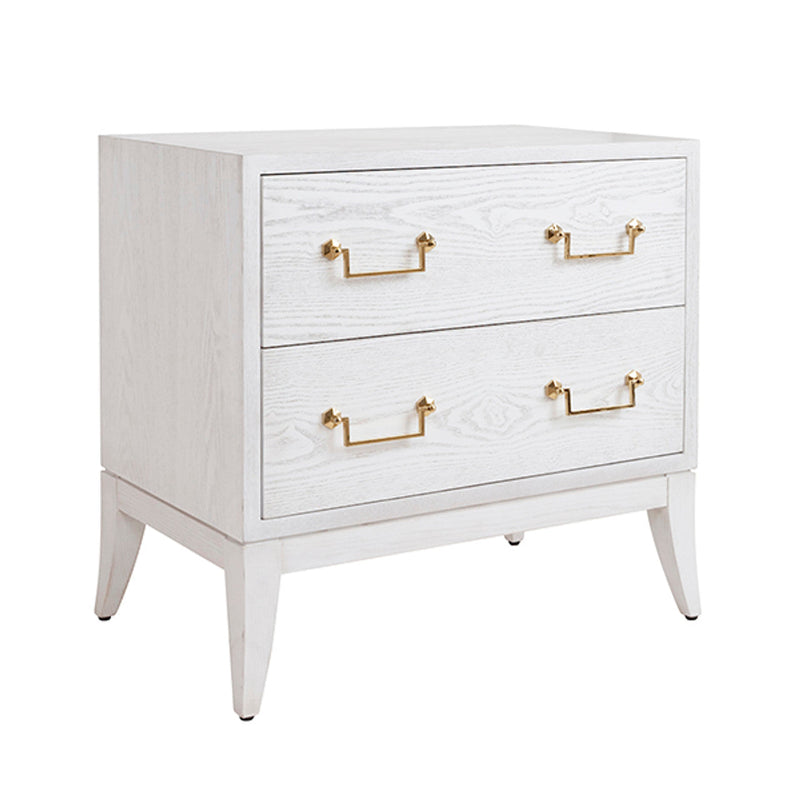 media image for sabre leg 2 drawer side table with brass swing handle by bd studio ii kenna co 8 219