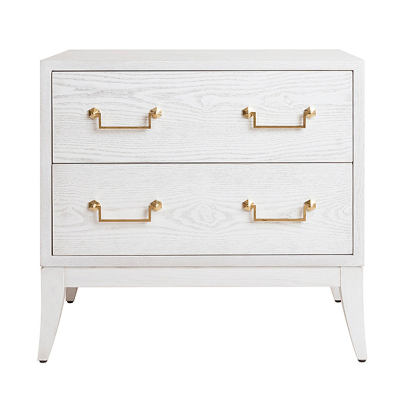 media image for sabre leg 2 drawer side table with brass swing handle by bd studio ii kenna co 2 295