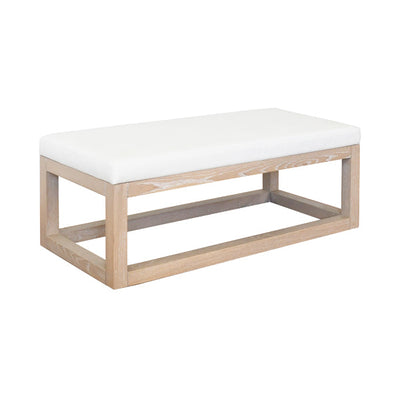product image for Rectangle Bench With White Vinyl Upholstery By Bd Studio Ii Kenneth Co Bench 2 0