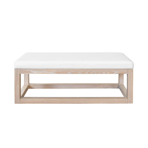 media image for Rectangle Bench With White Vinyl Upholstery By Bd Studio Ii Kenneth Co Bench 1 255