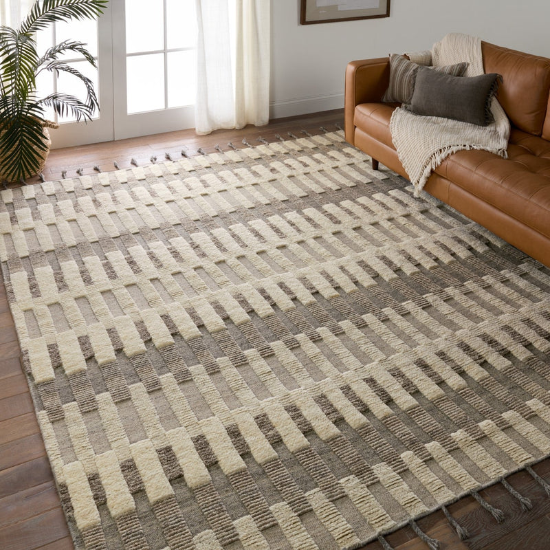 media image for izza hand knotted striped cream taupe area rug by jaipur living rug155905 4 244