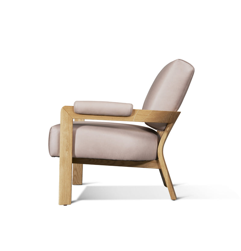 media image for Kervella Leather Chair in Farmhouse Blush 285