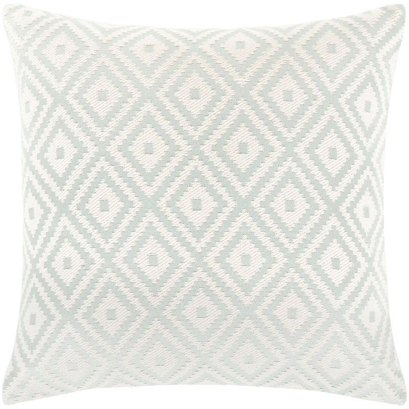 media image for Kanga KGA-003 Jacquard Square Pillow in Mint & Cream by Surya 242
