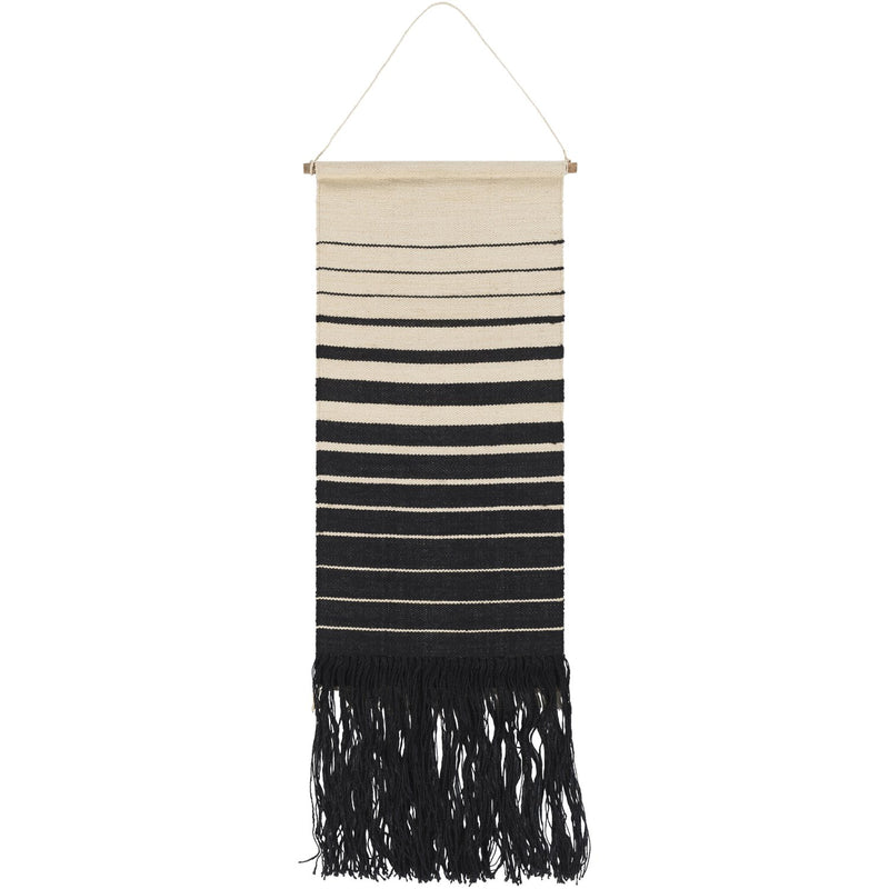 media image for Kamal KML-1000 Hand Woven Wall Hanging in Black & Cream by Surya 213