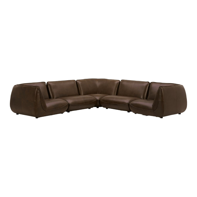 media image for zeppelin classic l modular toasted hickory leather sectional by bd la mhc kq 1020 03 2 231