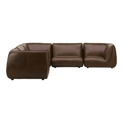 product image for zeppelin classic l modular toasted hickory leather sectional by bd la mhc kq 1020 03 3 34