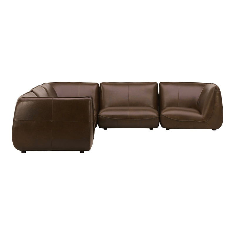 media image for zeppelin classic l modular toasted hickory leather sectional by bd la mhc kq 1020 03 3 264