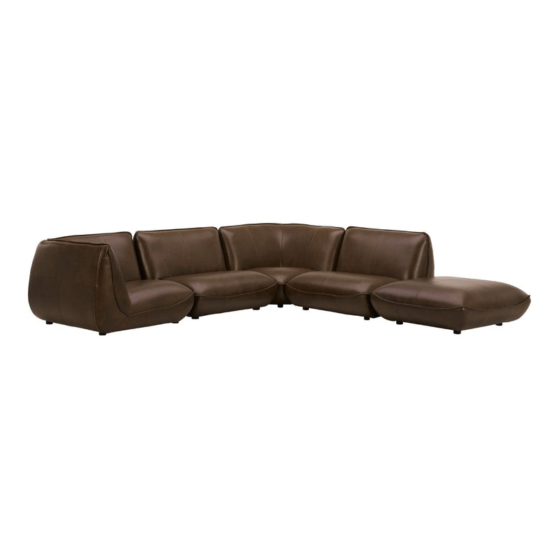 media image for zeppelin dream modular toasted hickory leather sectional by bd la mhc kq 1022 03 2 281