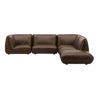 product image for zeppelin dream modular toasted hickory leather sectional by bd la mhc kq 1022 03 1 94