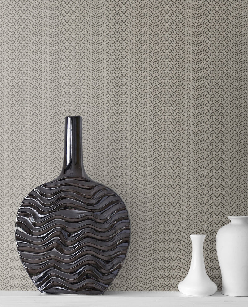 media image for Spiro Geometric Wallpaper in Pavestone from the Mondrian Collection by Seabrook 227