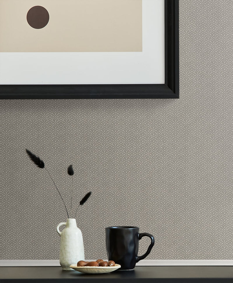 media image for Spiro Geometric Wallpaper in Pavestone from the Mondrian Collection by Seabrook 237