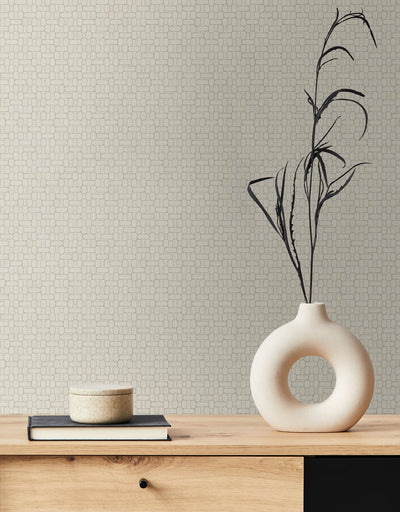 product image for Capsule Geometric Wallpaper in Ivory from the Mondrian Collection by Seabrook 26